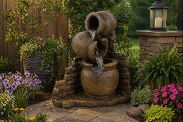 Broken Jar Concrete Water Fountain
